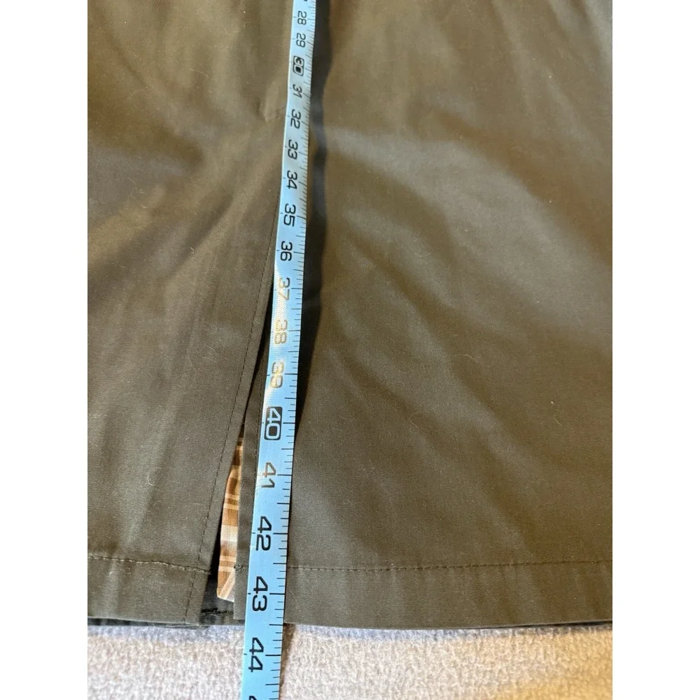 Vintage SEARS Perma Prest Trench Coat Hunter Green Button Liner Men's 40 USA 70s